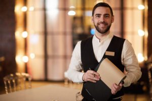Profesional Waiter in Restaurant TallOrder POS Point of Sale