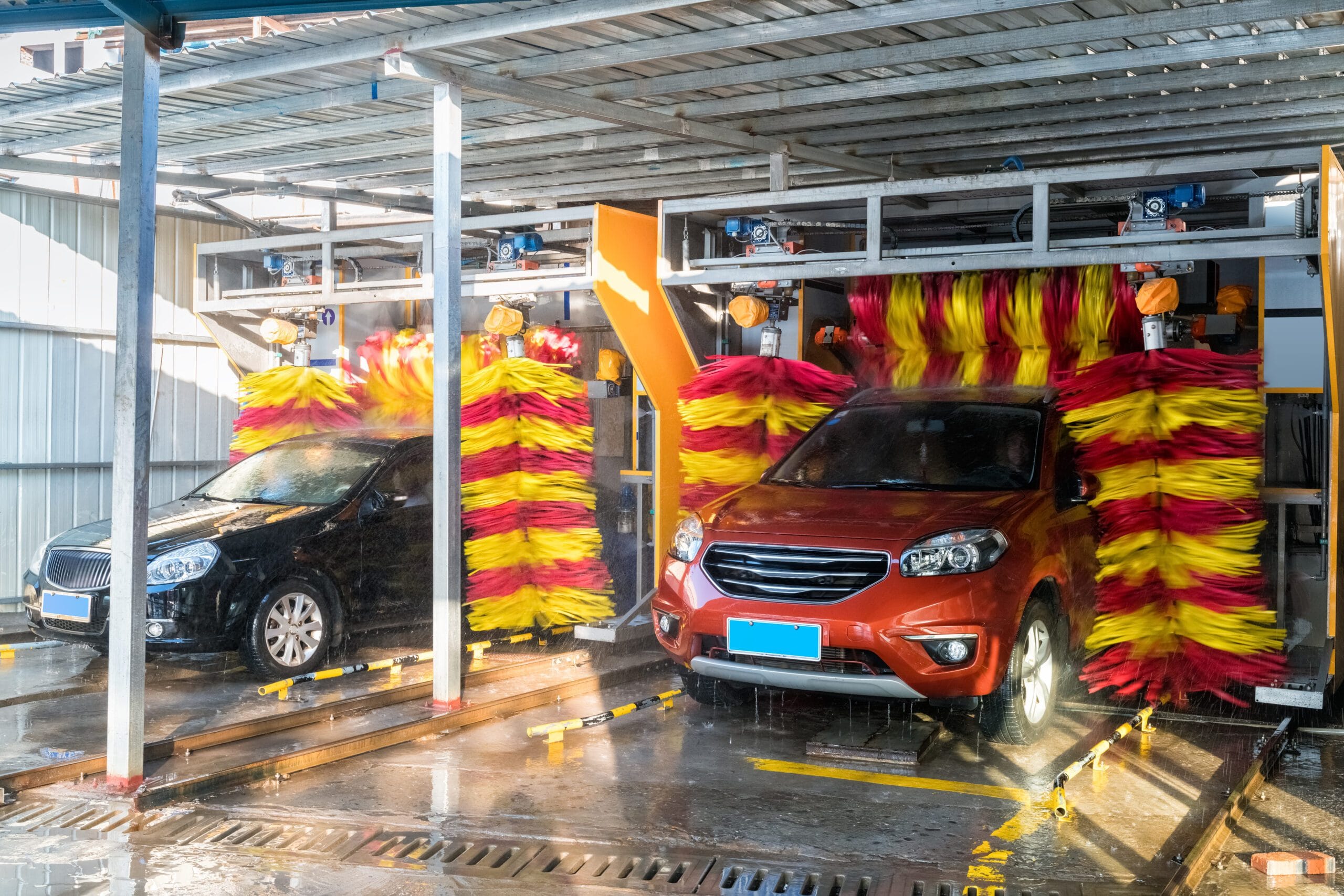 cars coming out a carwash