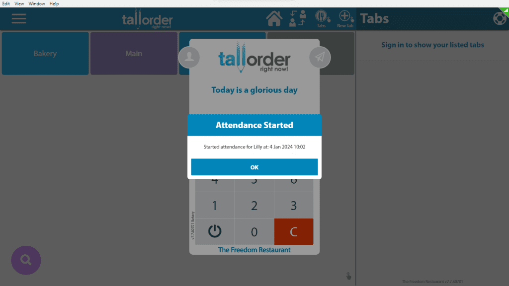 TallOrder POS Retail Features Clock-In_Clock-Out